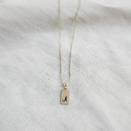 Ketting letter | Rechthoek 12 mm | GOUD - GOLD FILLED