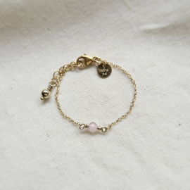 Geboortesteen armbandje baby | Goud