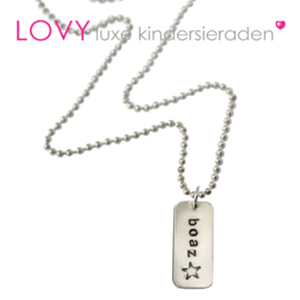 LOVY jongens star zilveren ketting met naam