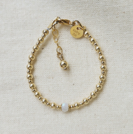 Kraamcadeau | Baby armbandje | Geboortesteen | GOUD - GOLD FILLED