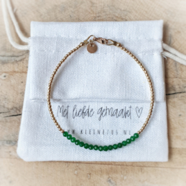 Armband dames goud & groene Jade | Noor