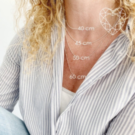 Geboorte ketting | Zilver | LOVY Naamketting rond met hartje