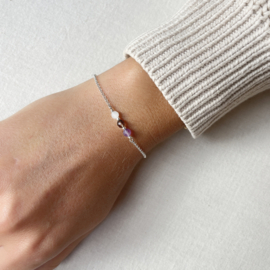 Geboortesteen armband | zilver