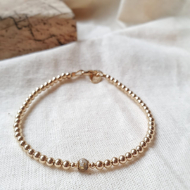 As armband  | Juul  3 mm | GOUD - GOLD FILLED