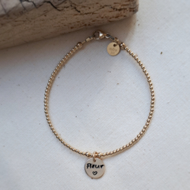 Armband dames | Lieve | Goud | Met naam