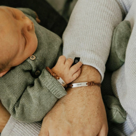 Armband met naam | Sjoerd | Leerkoord | Zilver