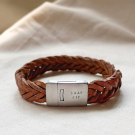 Vaderdag cadeau | Armband met naam | Jip | Mat | RVS