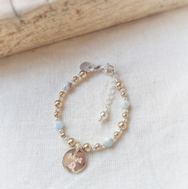 Armband met naam | Saskia | Zilver en goud