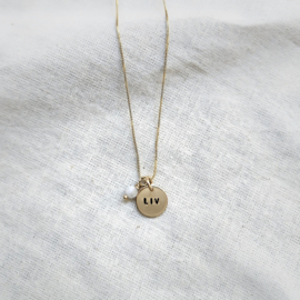 Moederdag cadeau | Ketting naam & geboortesteen | 10 mm | GOUD - GOLD FILLED