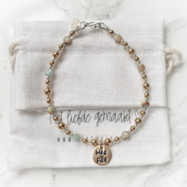 Mama armband | Saskia | Zilver & goud