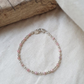 Armband dames met rhodochrosiet | Bella | Zilver