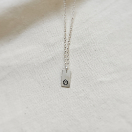 Ketting smiley | Rechthoek 12 mm | .925 ZILVER