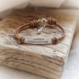 SOS armband | Mat | Leerkoord