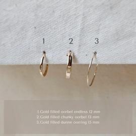 Oorbel oorring dun 15 mm | Paar | Gold filled