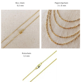 Geboorte ketting | Goud | Letterketting cut out