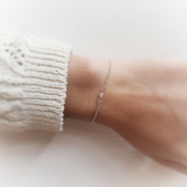 Geboortesteen armband | zilver