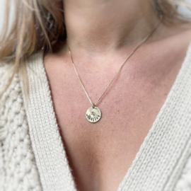 Geboorte ketting | Goud | Naam & geboortebloem 15 mm