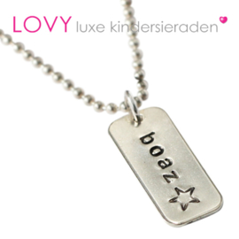 LOVY jongens star zilveren ketting met naam