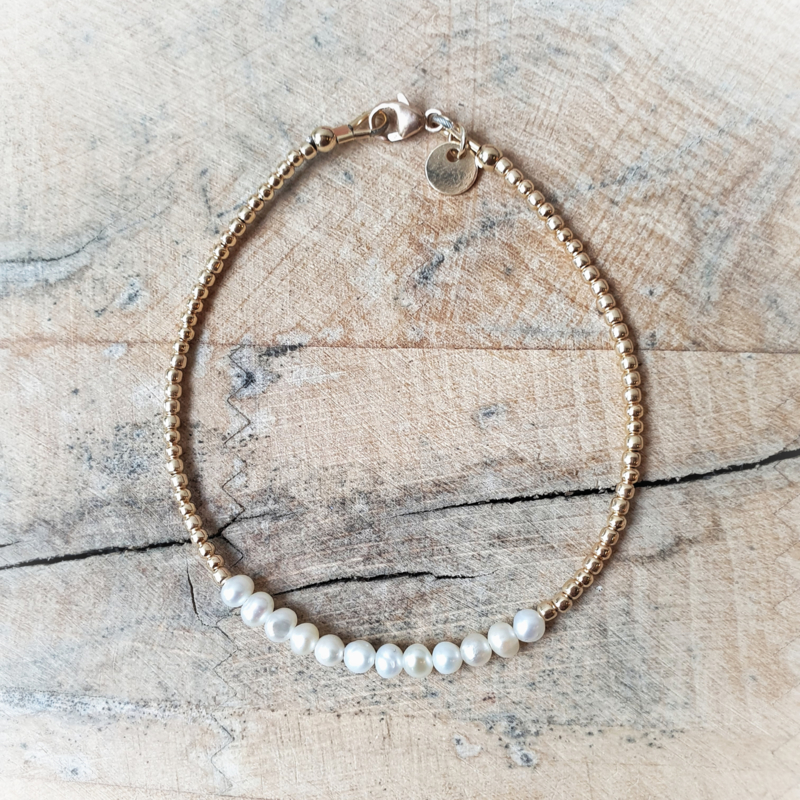 Gouden armband | Dames | zoetwaterparel   | Sophie