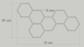 Hexagon Design Cortenstaal - 70x38 cm - set van 2 stuks