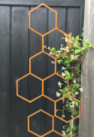 Hexagon Design Cortenstaal - 70x38 cm - set van 3 stuks