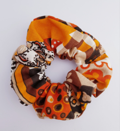 Scrunchie Retro bruin/oranje