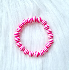 Armbandje streep roze