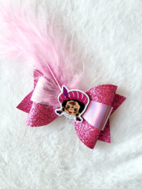 Haarstrik Meisjes Piet roze/glitter