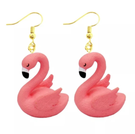 Flamingo oorbellen