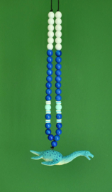 Kinderketting Dino blauw/wit