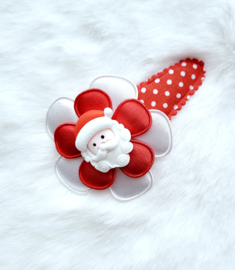 Haarspeldje Kerstman rood/wit