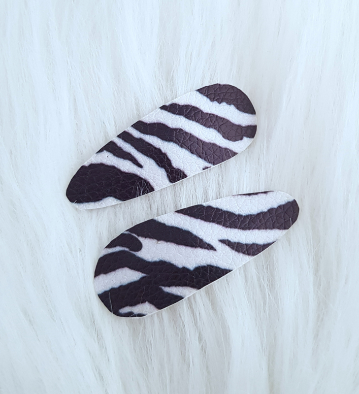 Haarspeldjes leer Zebraprint