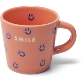 Espresso Mok - Smile - koraal met smileys - 80ml