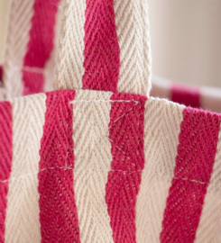 Katoenen Tas gestreept in de kleur Hot Pink