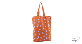 Katoenen Shopper  Polka Dots - Rust + Lila