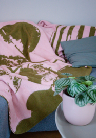 Groen Plezier - deken - poeder roze en groen - Adelheid