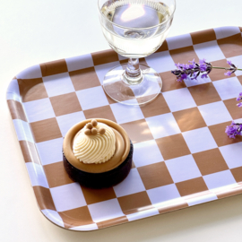 Dienblad - rechthoekig - Caramel - Checker - 27 x 20 cm