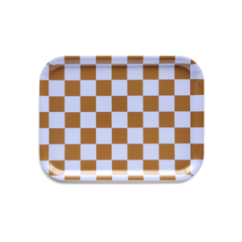 Dienblad - rechthoekig - Caramel - Checker - 27 x 20 cm