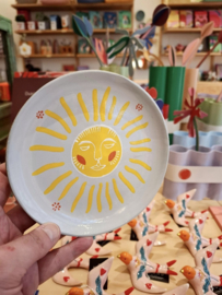 Mango houten schaaltje - zon - geel