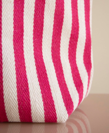 Katoenen Tas gestreept in de kleur Hot Pink