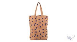 Katoenen Shopper  Polka Dots - Clay Blue