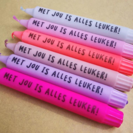 tekst kaars - Met jou is alles leuker