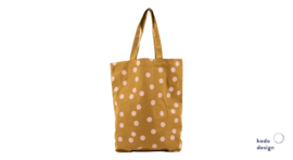 Katoenen Shopper  Polka Dots - Gold Green + Porselain