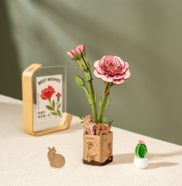 Roze Anjer - houten bouwset