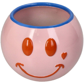 Bloempot Smiley Roze