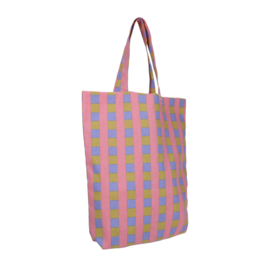 Katoenen Shopper - Weave - Zeegras-Grapefruit-Korenbloem