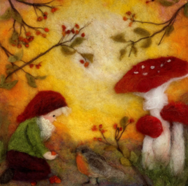 Gnome with Mushrooms | Ann Galland