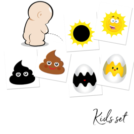 Børnetoilet Stickers, som skifter farve - Sæt med 6 Stickers