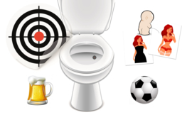 Toilet Stickers til ”STORE MÆND” – Sæt med 4 Stickers