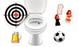 Toilet Stickers Set Grote Mannen II - 4 Stickers